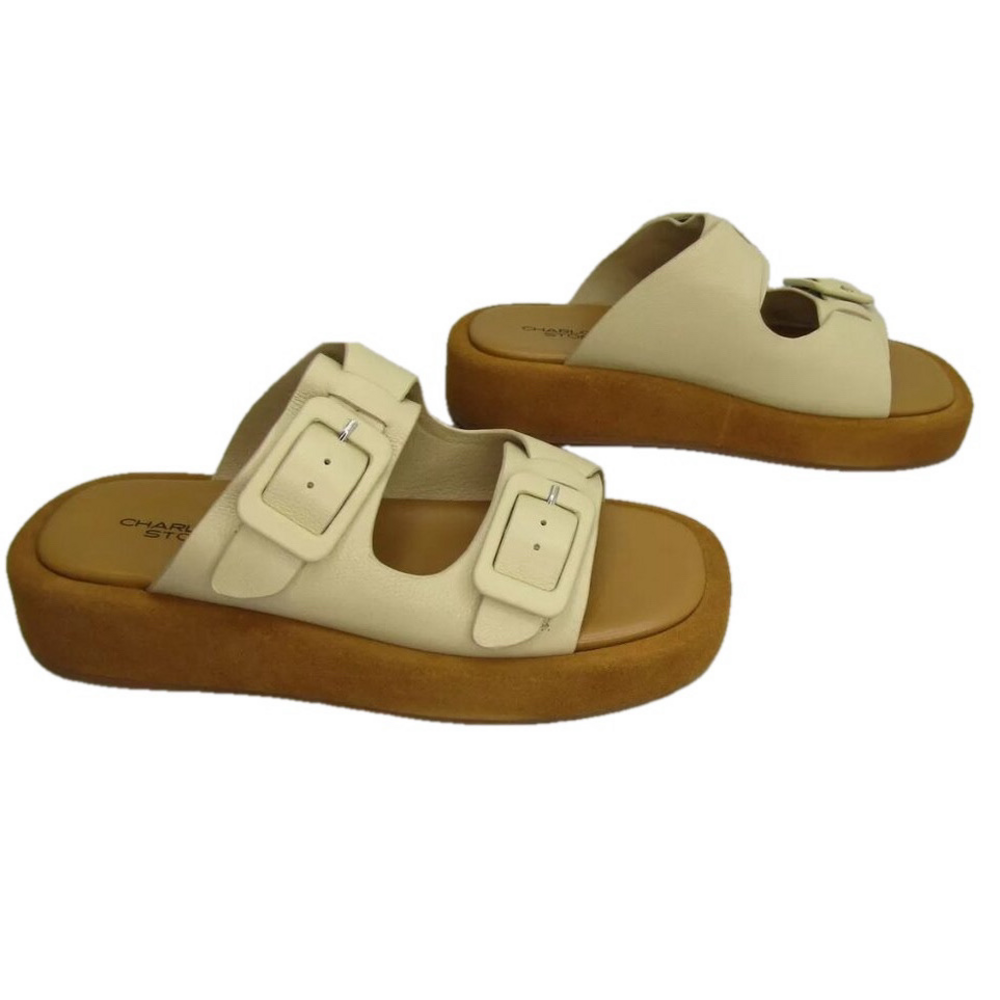 Charlotte Stone Cream and Tan Sandals